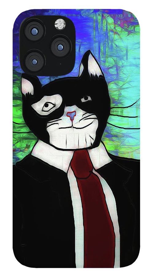 Cat In A Tie - Phone Case