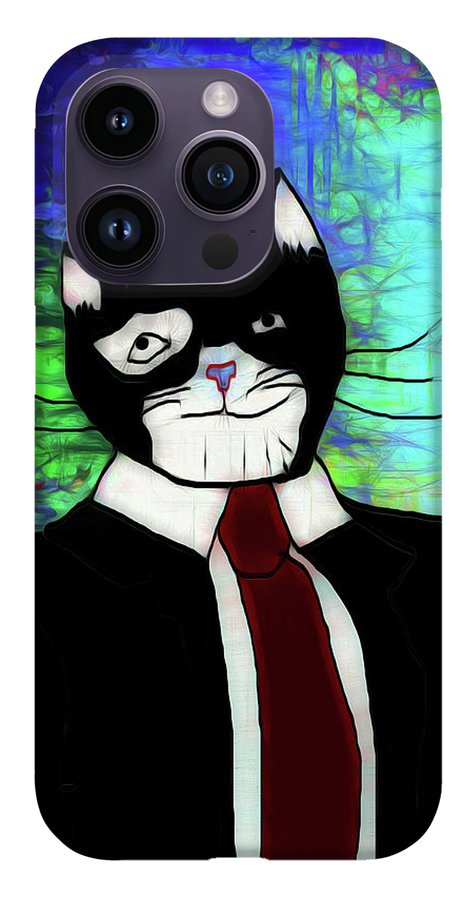 Cat In A Tie - Phone Case