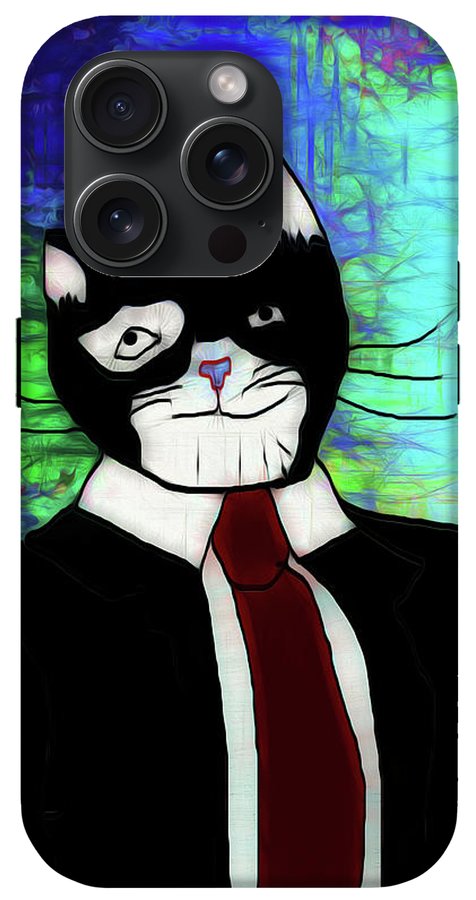 Cat In A Tie - Phone Case