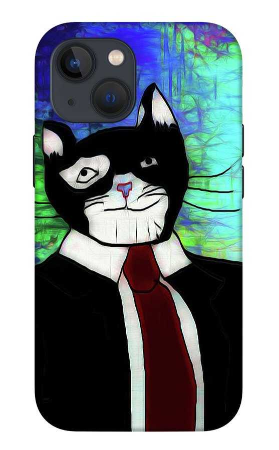 Cat In A Tie - Phone Case