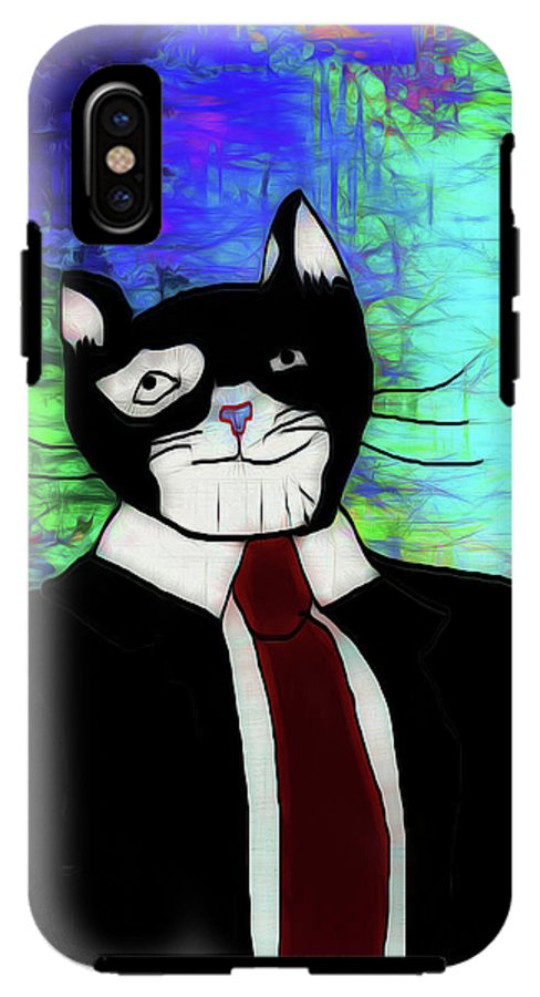 Cat In A Tie - Phone Case