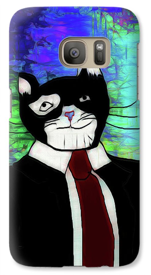 Cat In A Tie - Phone Case