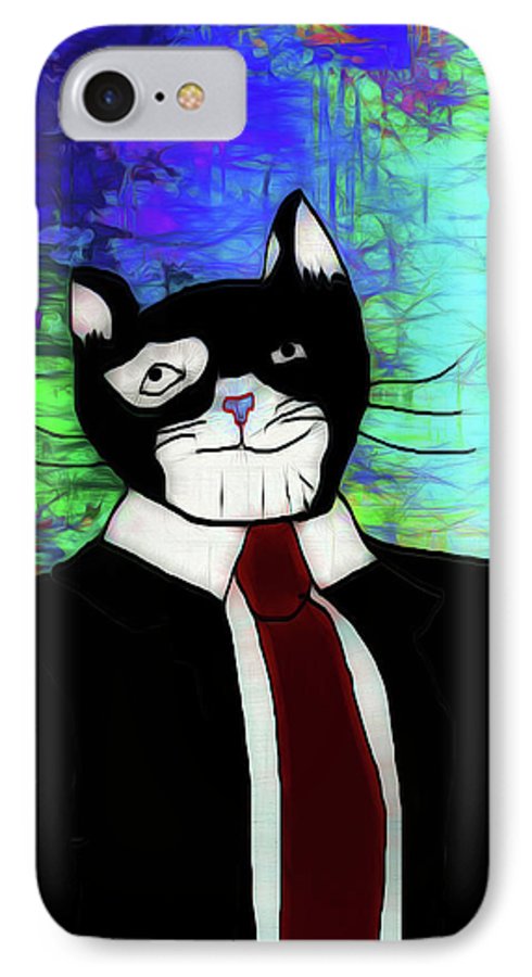 Cat In A Tie - Phone Case