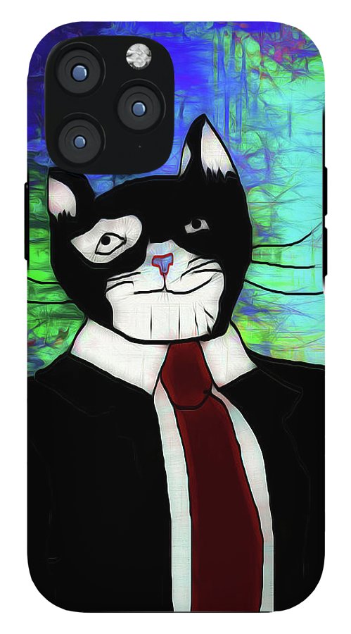Cat In A Tie - Phone Case