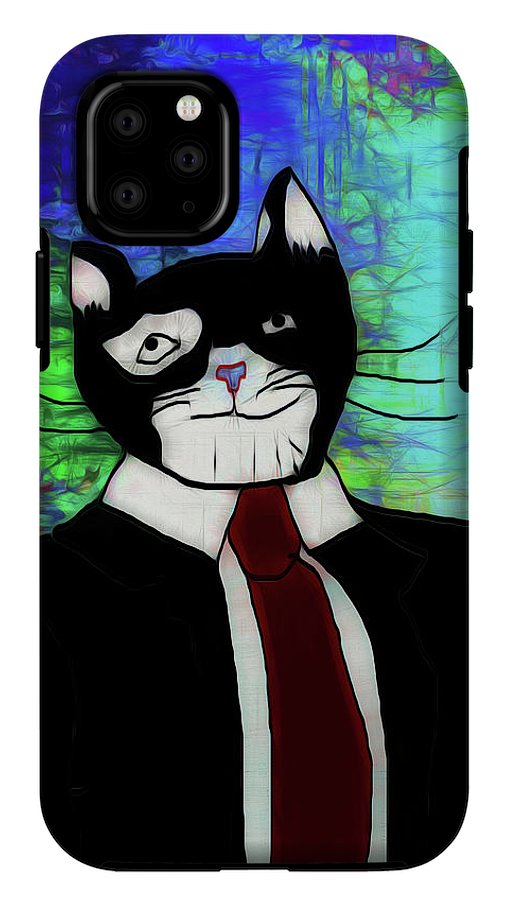 Cat In A Tie - Phone Case