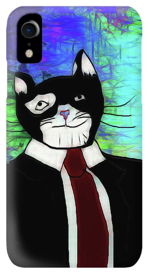 Cat In A Tie - Phone Case