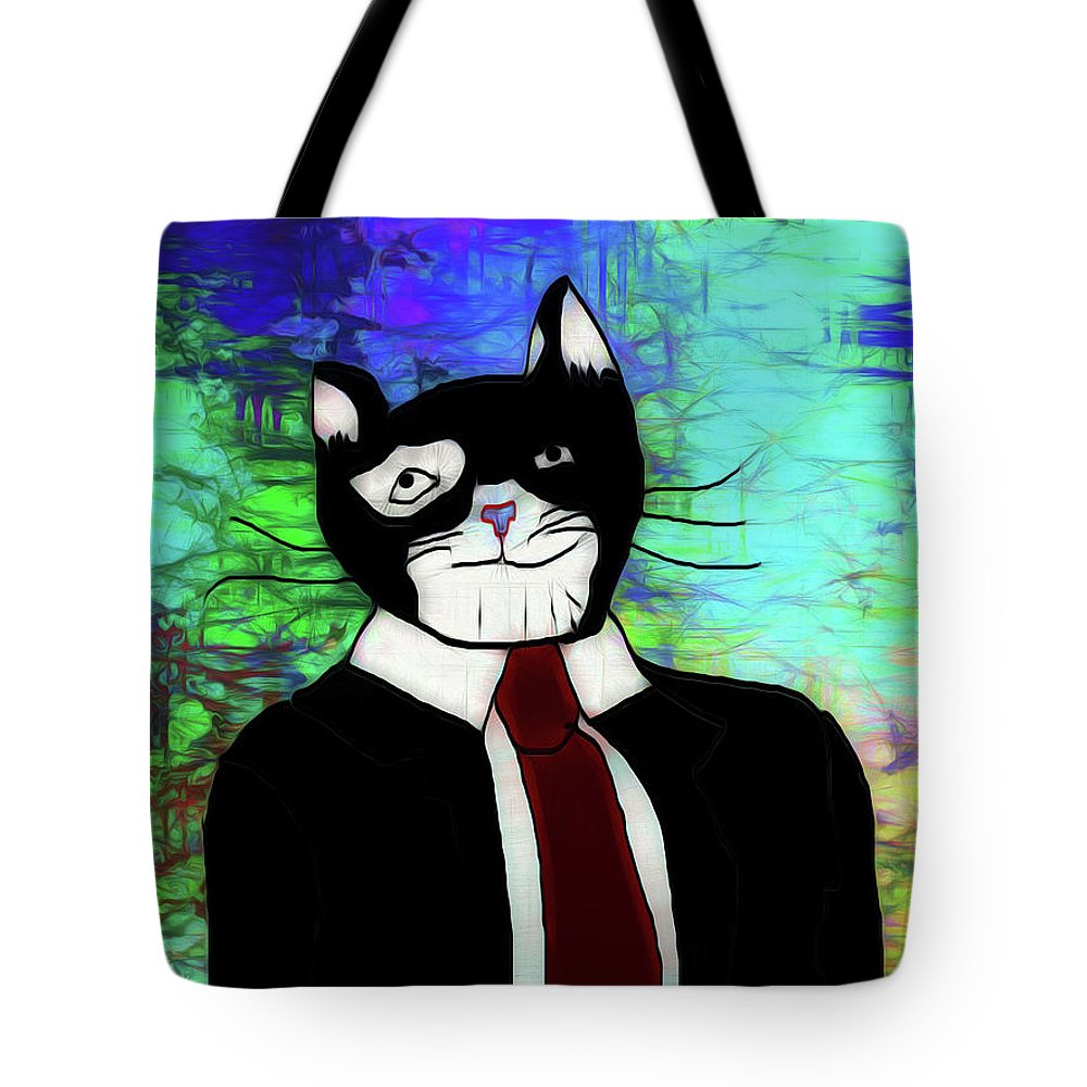 Cat In A Tie - Tote Bag