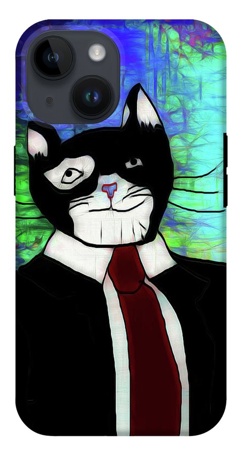 Cat In A Tie - Phone Case