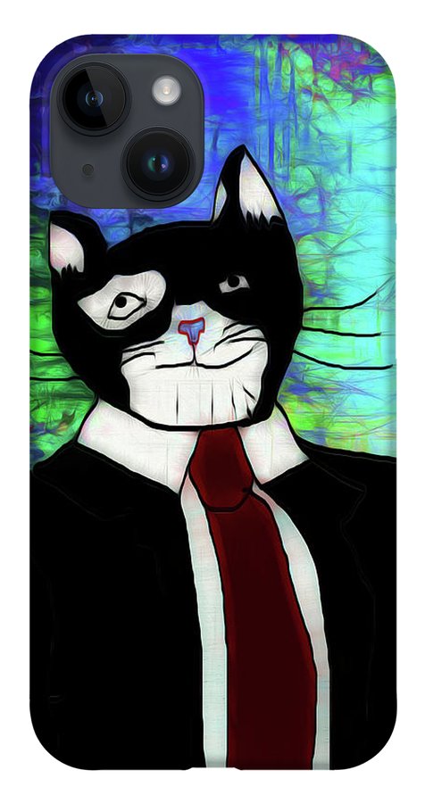 Cat In A Tie - Phone Case
