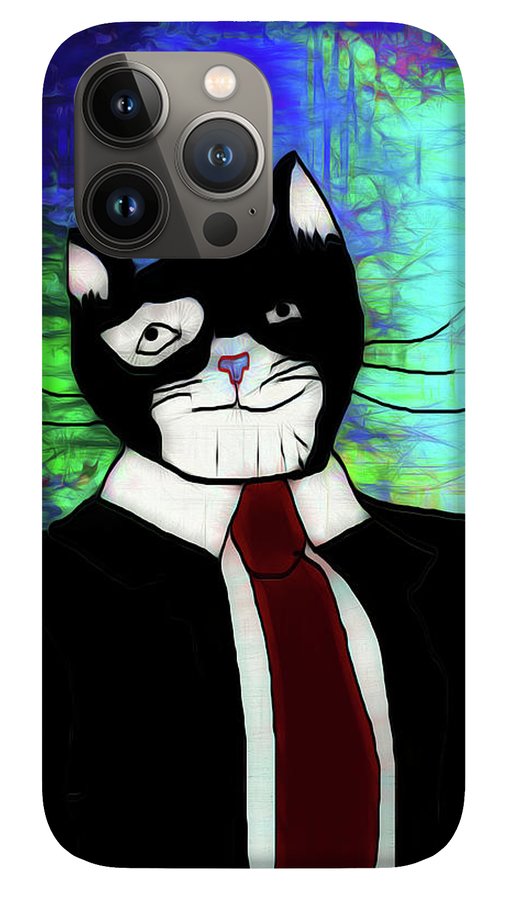 Cat In A Tie - Phone Case
