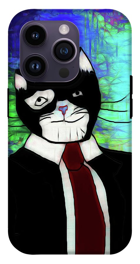 Cat In A Tie - Phone Case