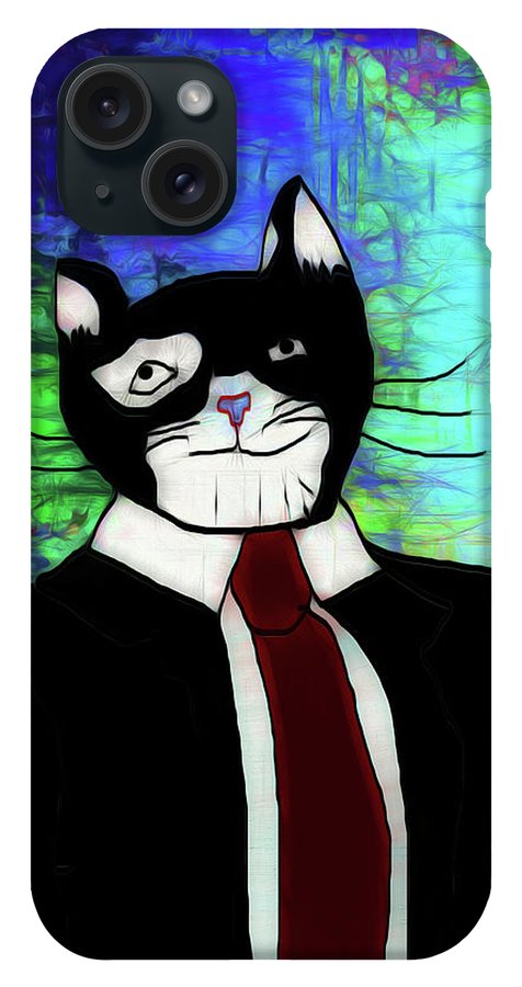 Cat In A Tie - Phone Case