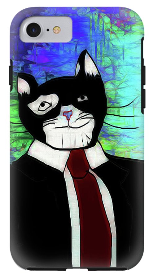 Cat In A Tie - Phone Case