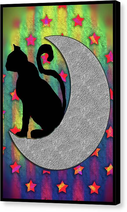 Cat On A Moon - Canvas Print
