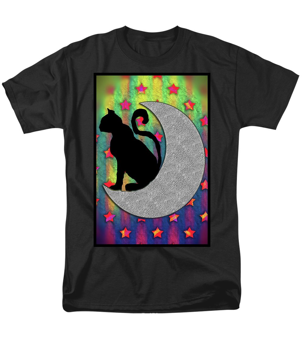 Cat On A Moon - Men's T-Shirt (Regular Fit)