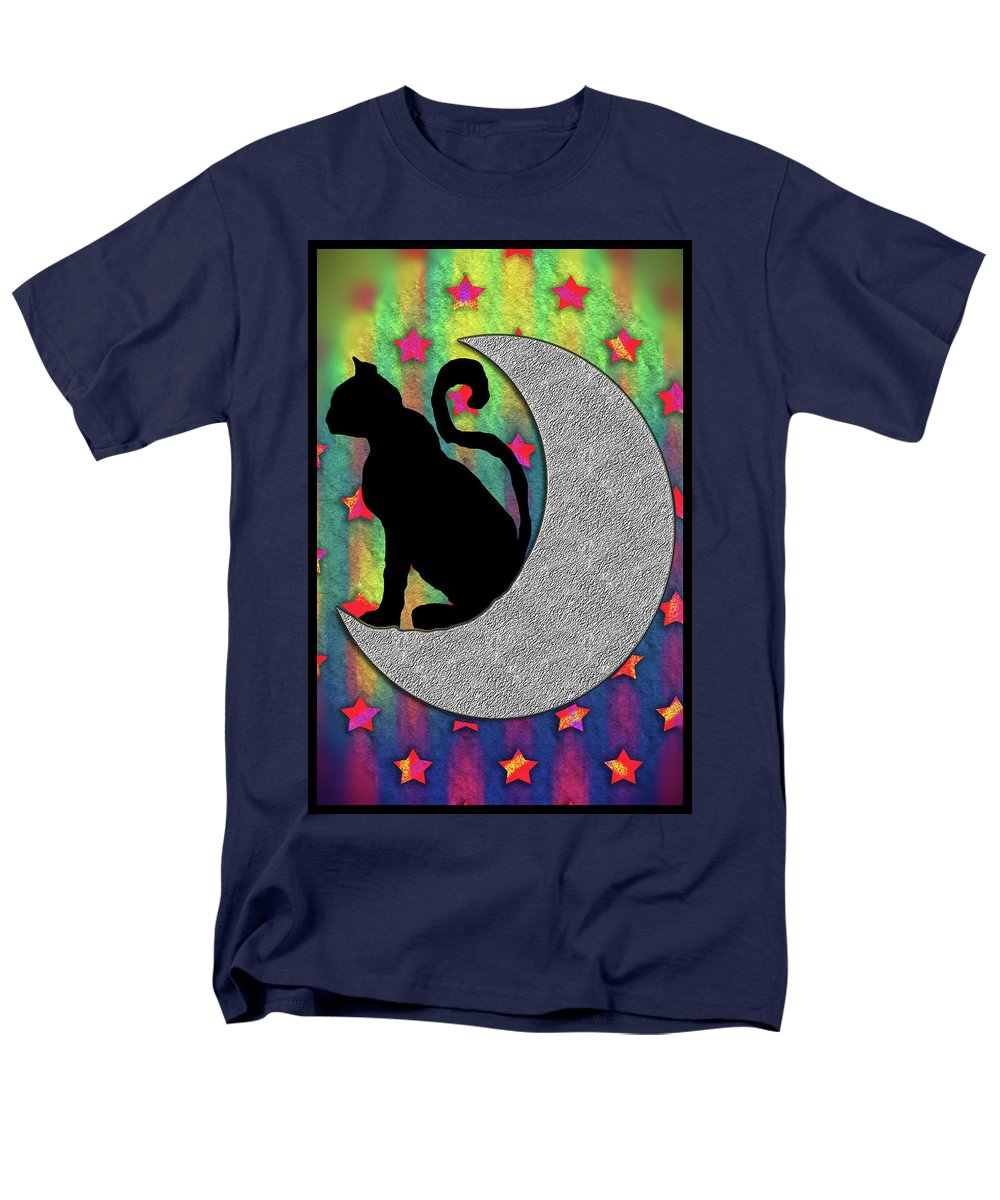 Cat On A Moon - Men's T-Shirt (Regular Fit)