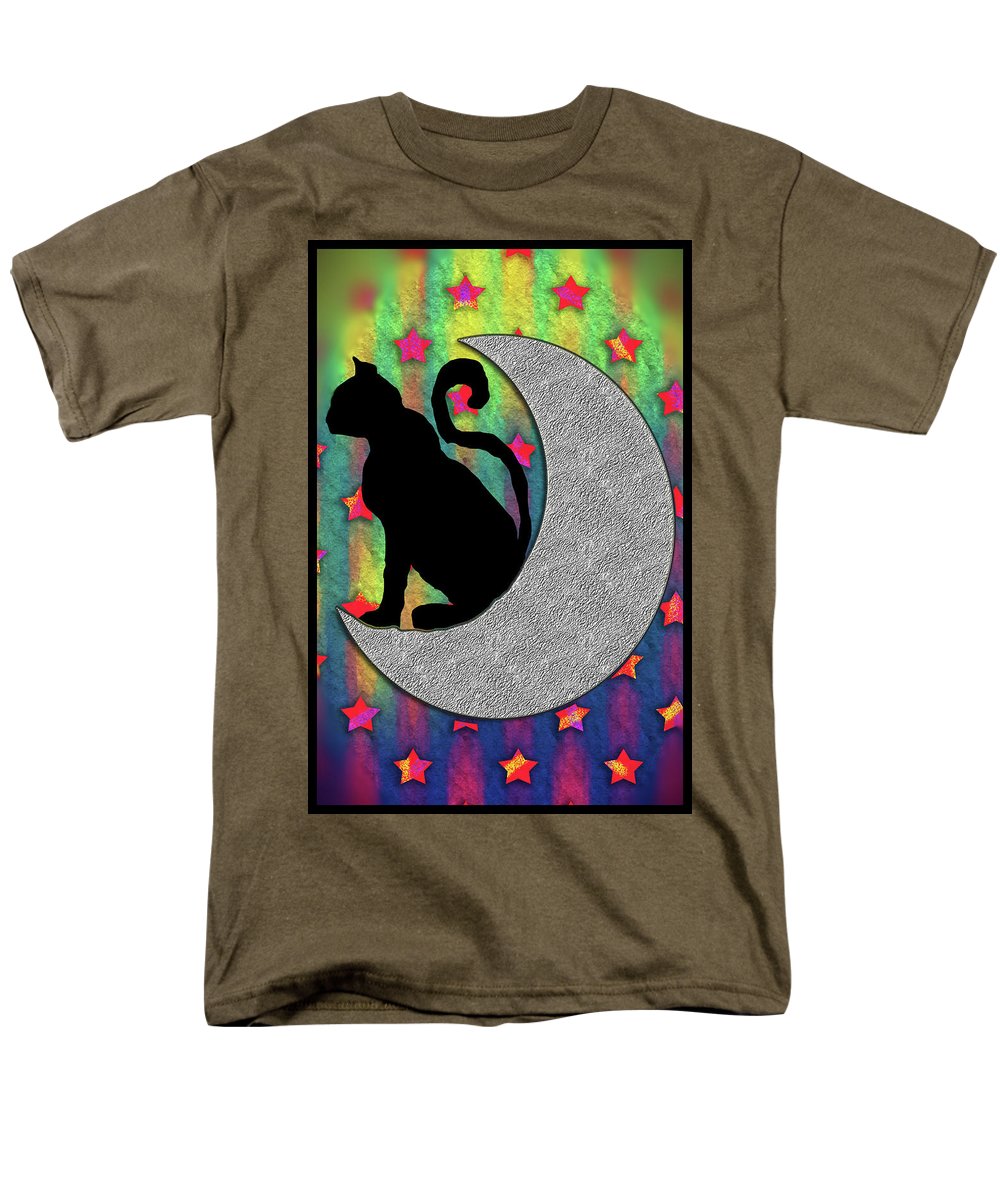 Cat On A Moon - Men's T-Shirt (Regular Fit)
