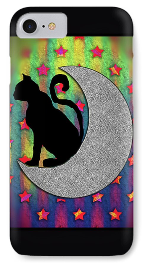 Cat On A Moon - Phone Case