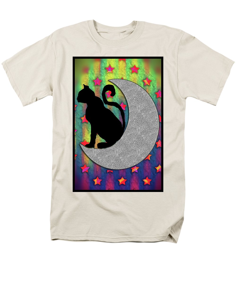 Cat On A Moon - Men's T-Shirt (Regular Fit)