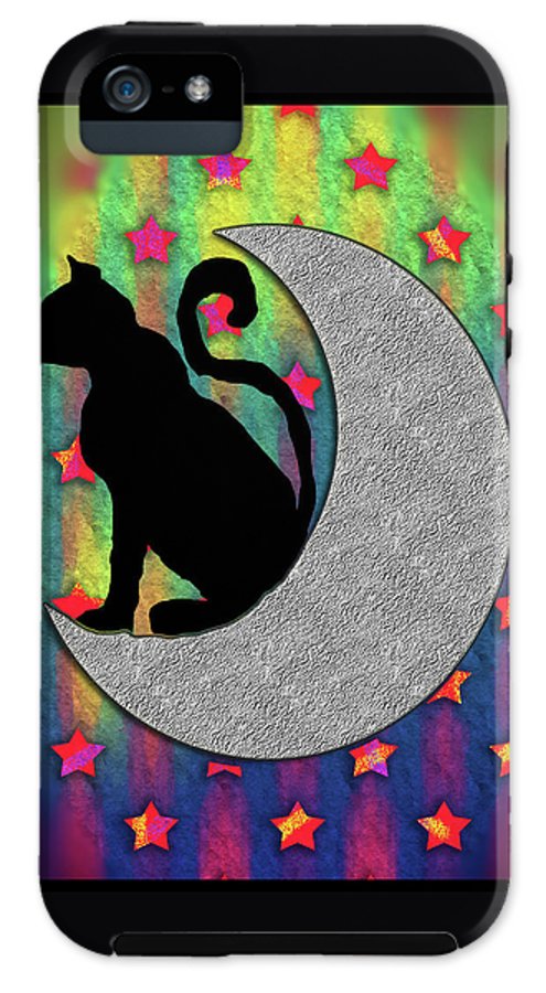 Cat On A Moon - Phone Case