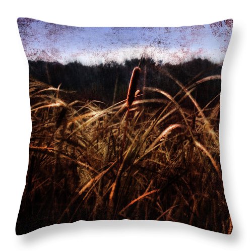 Cattails In The Wind - Throw Pillow