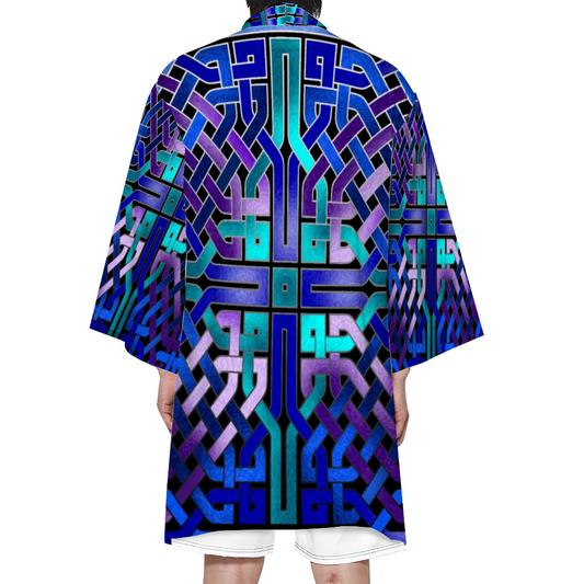 Blue Celtic Knot Haori Unisex All Over Print Haori Beach Kimono