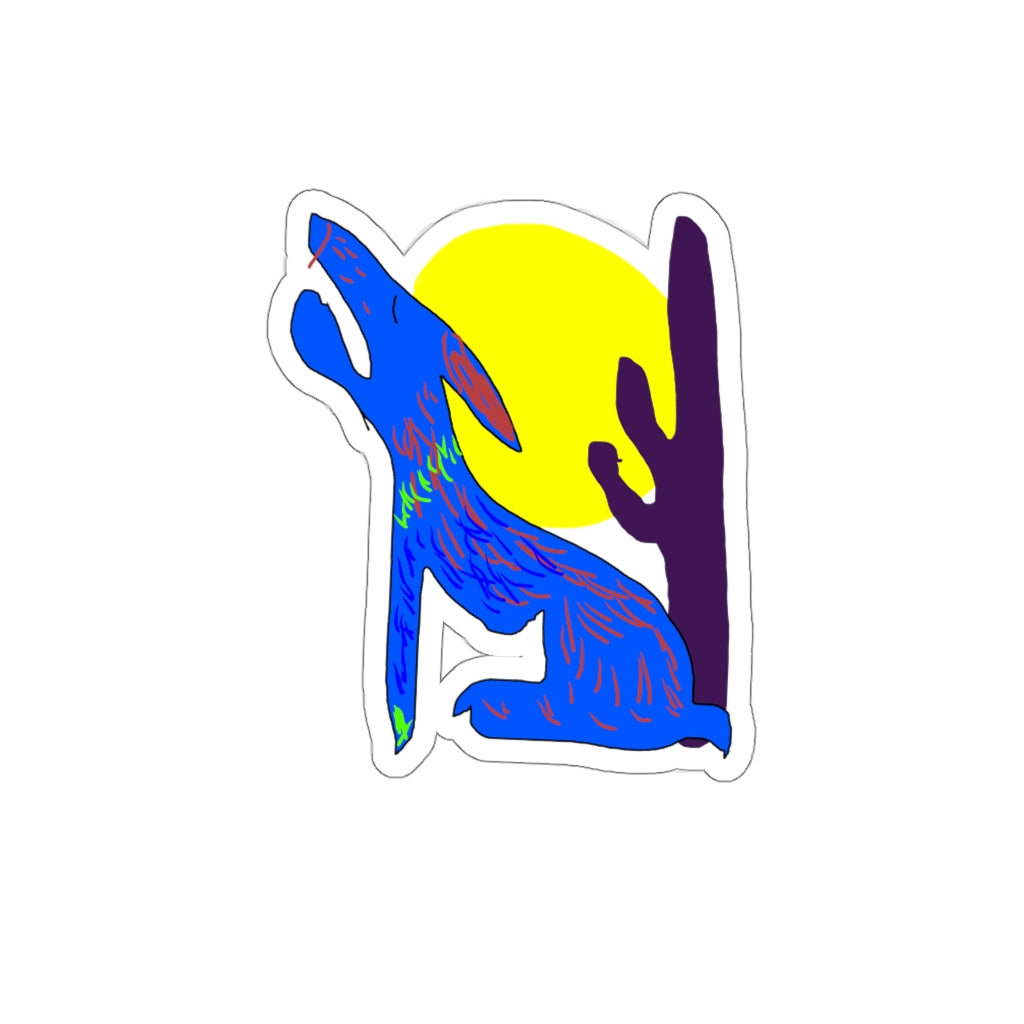 Blue Coyote Die-Cut Stickers