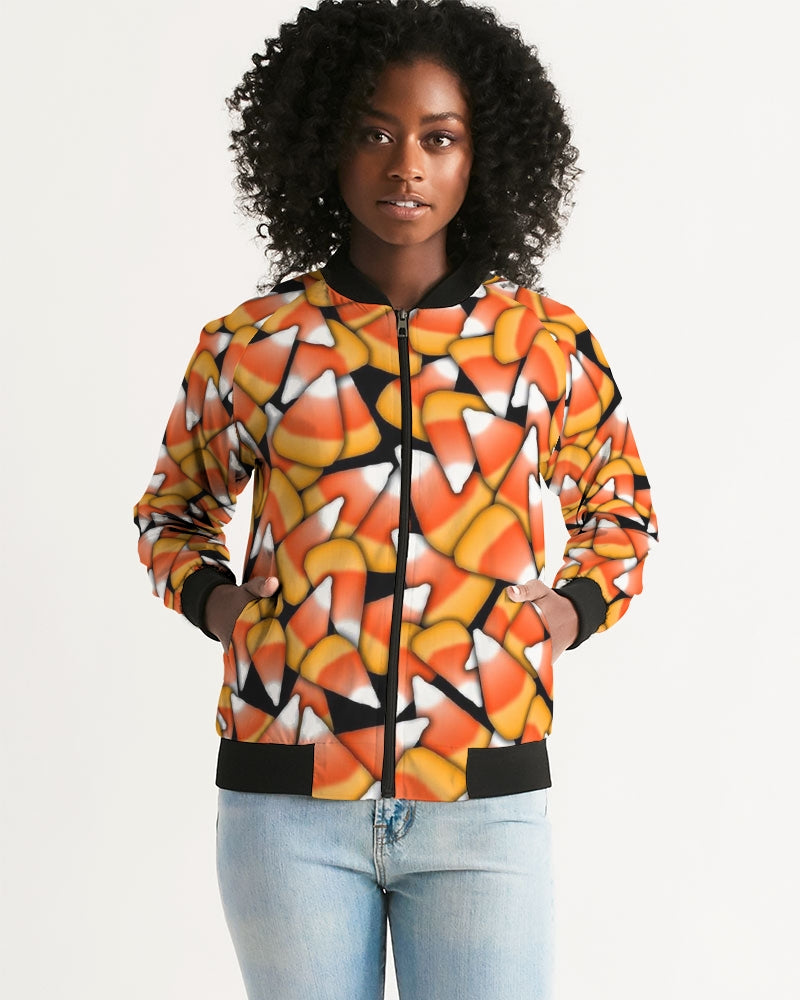 Candy Corn Pattern Women's Bomber Jacket