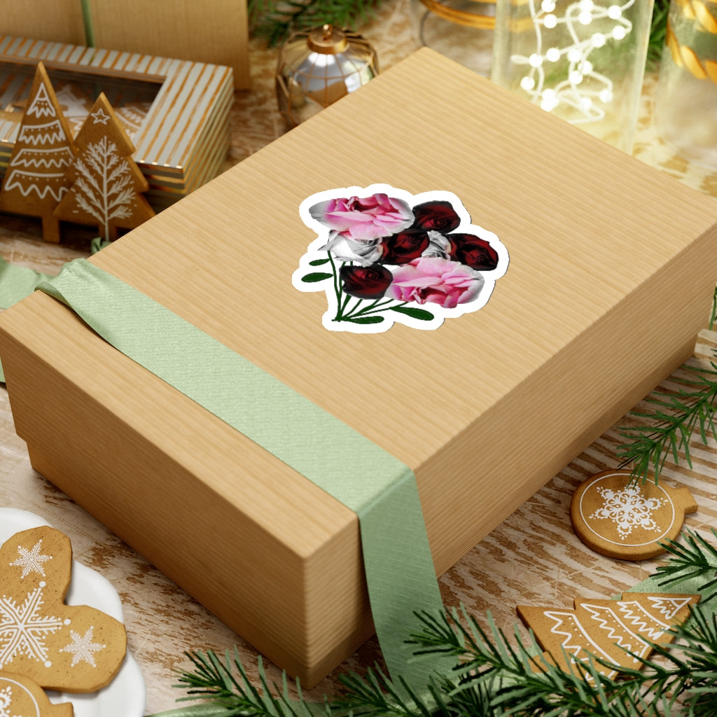 Pink and Red Roses Kiss-Cut Stickers