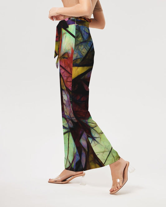 Fall Leaves Abstract Women's High-Rise Wide Leg Pants