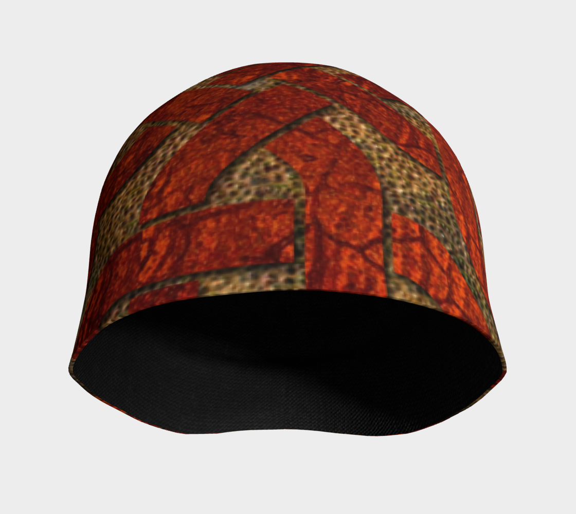 Red Leather Look Celtic Knot Hat