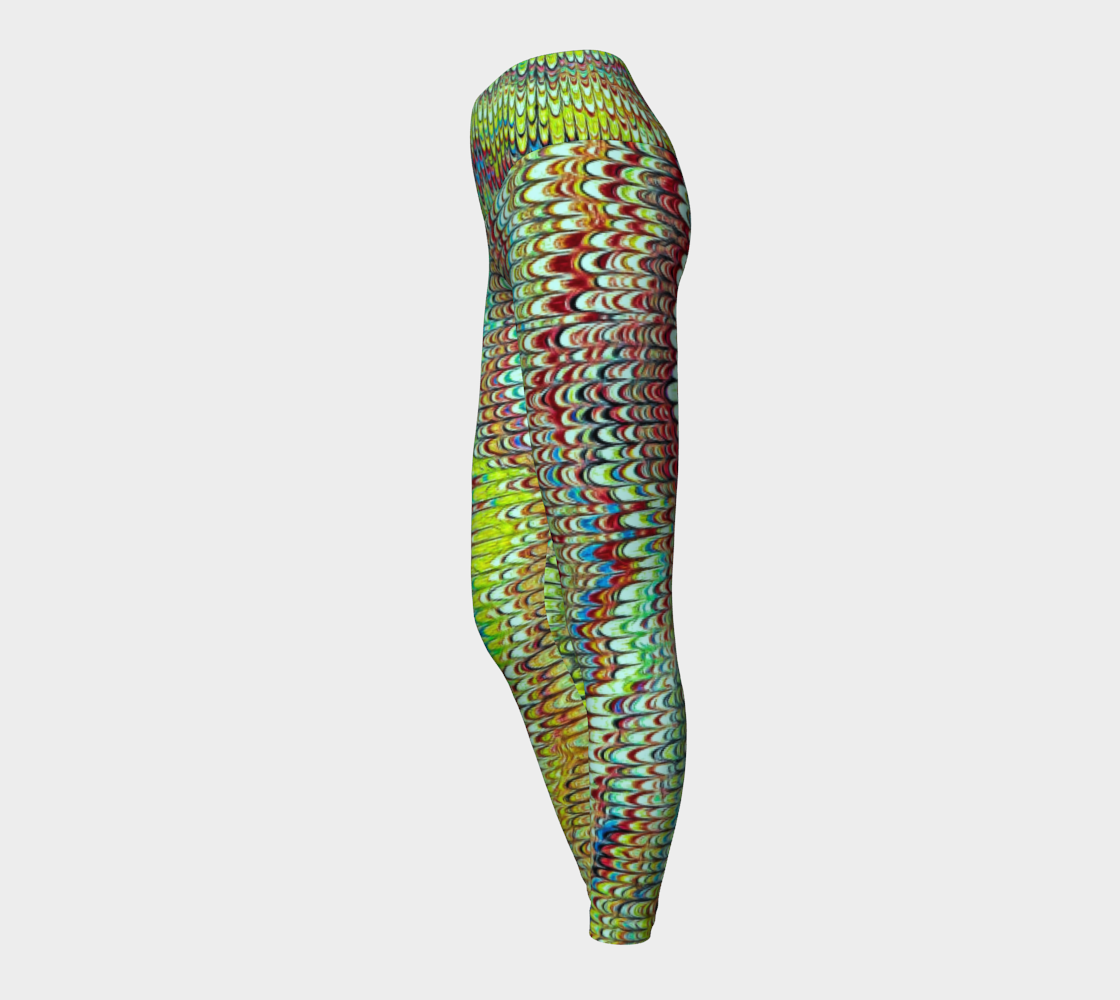 Cool Green Marbled Yoga Leggings