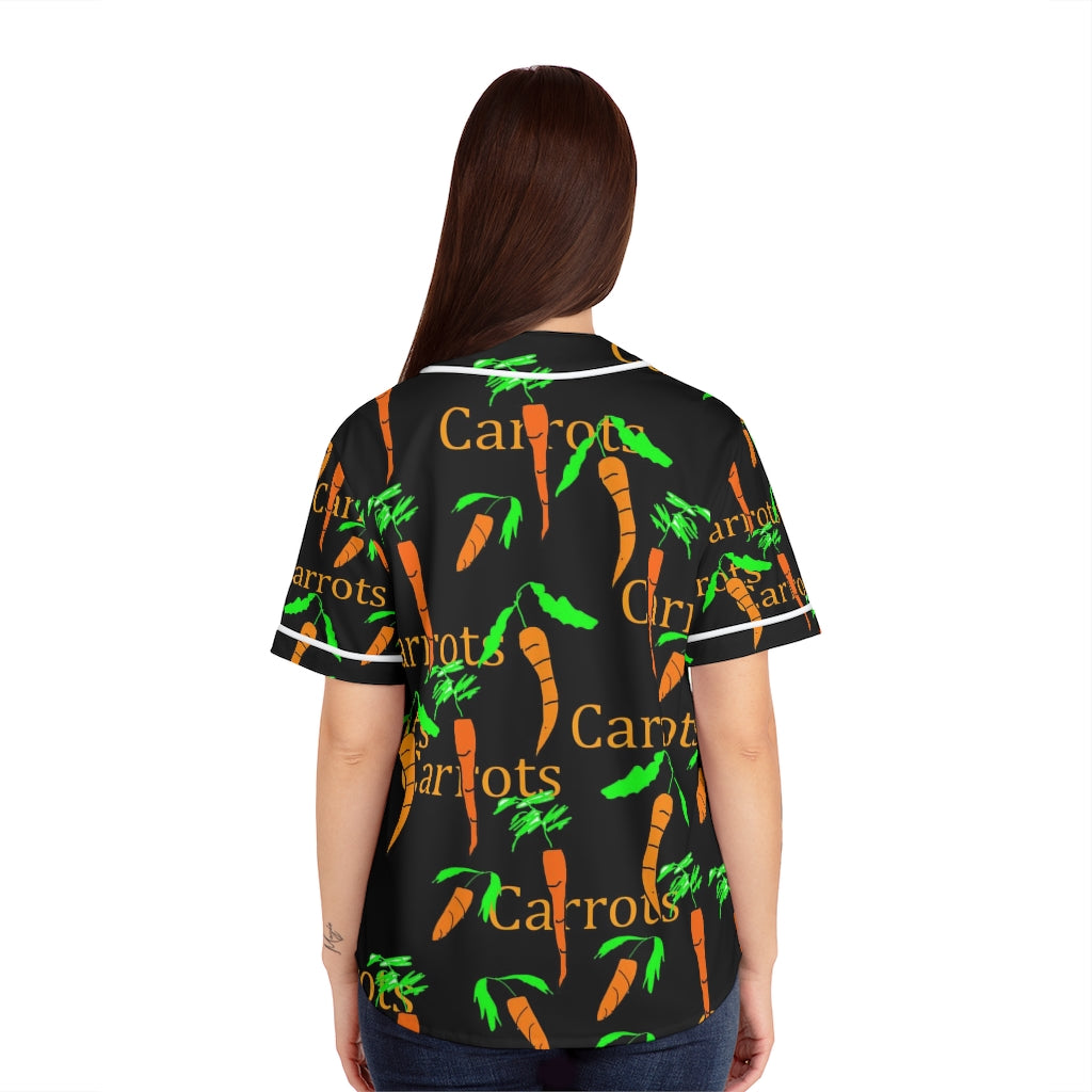 Carrots Pattern Women's Baseball Jersey (AOP)