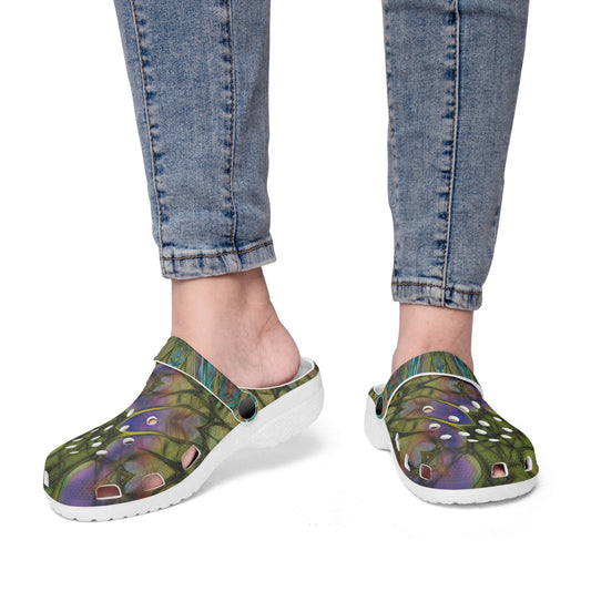Green Kaleidoscope 413. All Over Printed Clogs