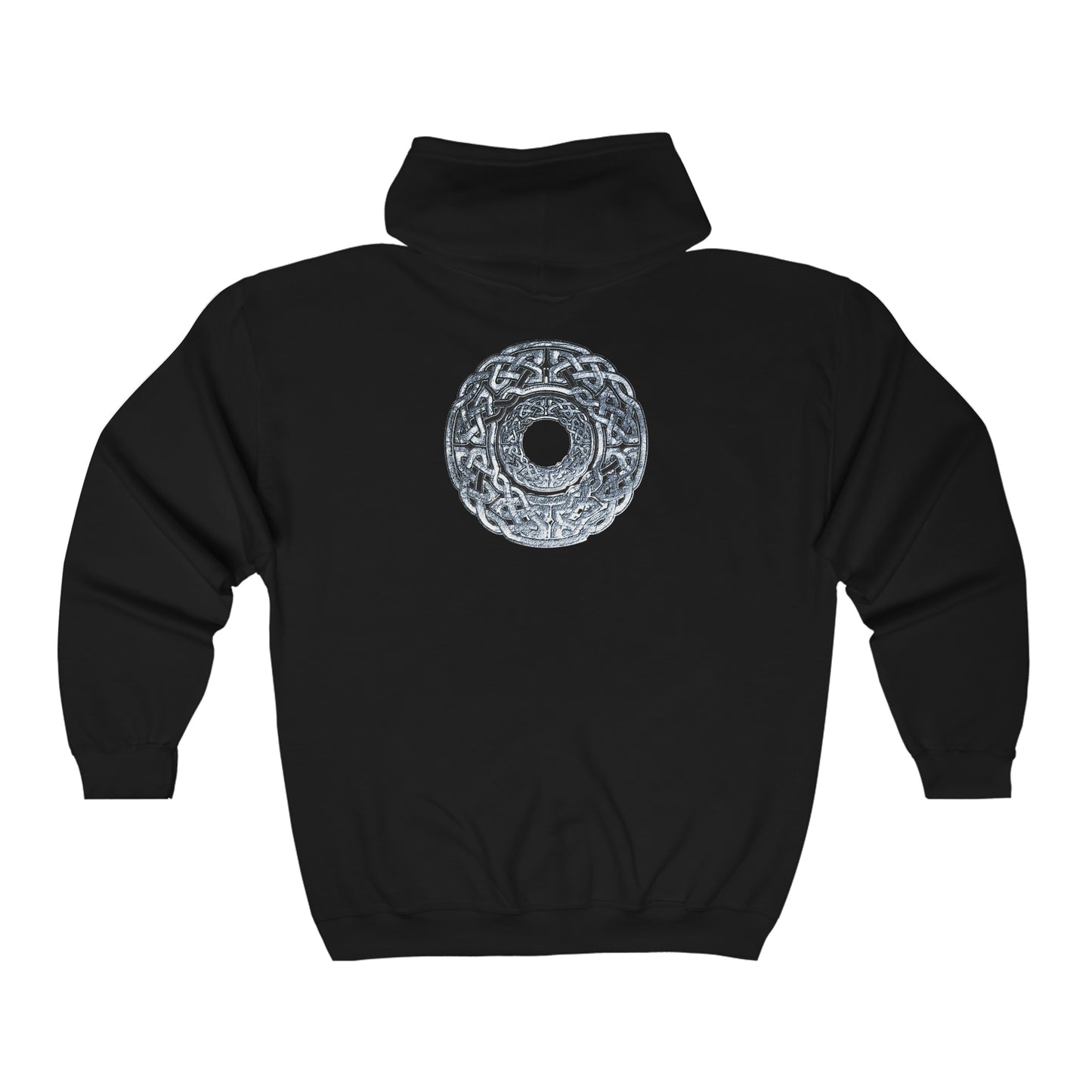 Silver Celtic Knot Circle Unisex Heavy Blend™ Full Zip Hooded Sweatshirt