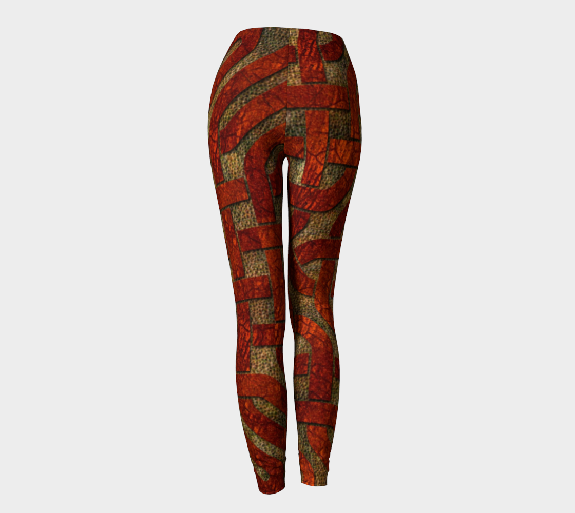 Red Leather Look Celtic Knot Leggings