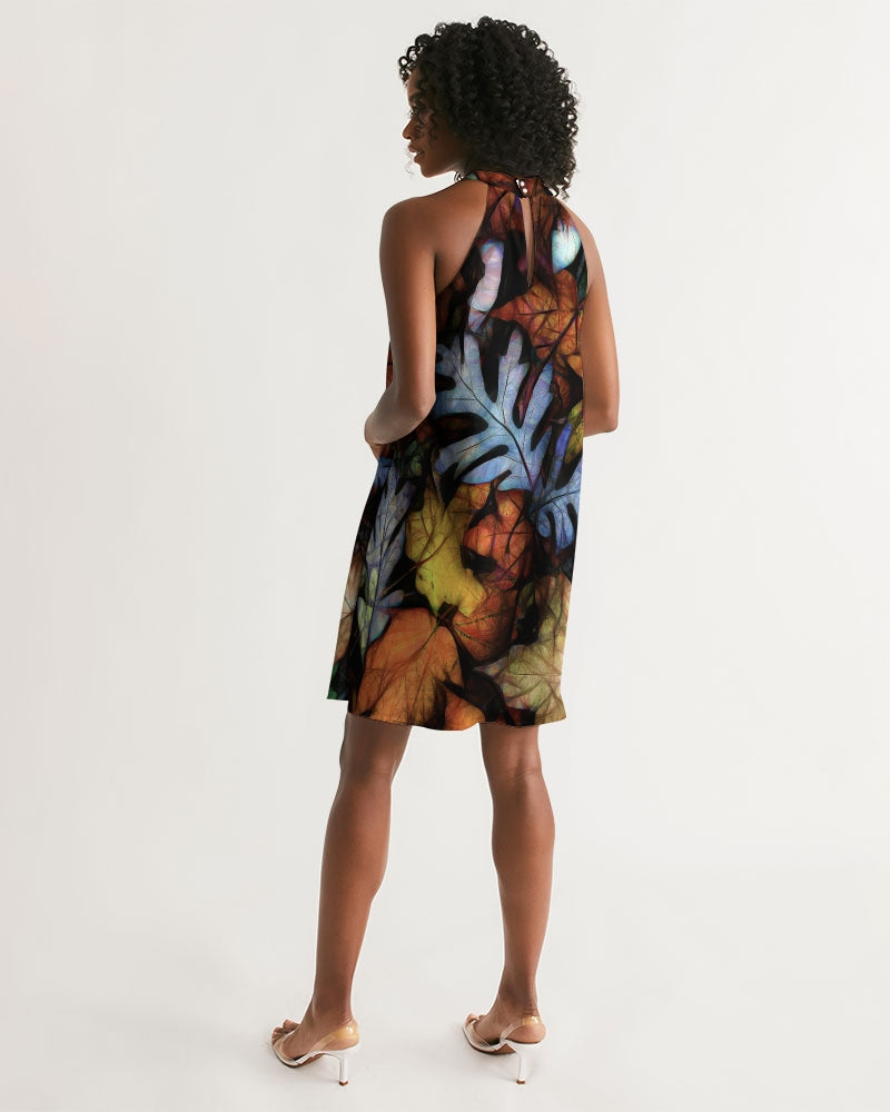 Mid October Leaves Women's Halter Dress