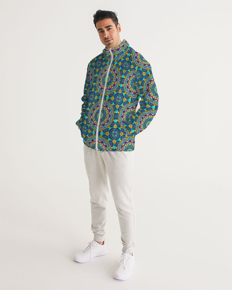 Blue Green Blur Kaleidoscope Men's Windbreaker