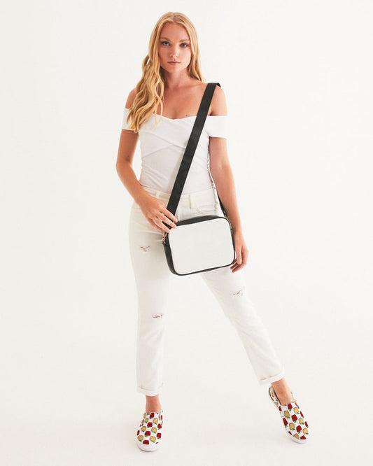 Apple Polkadots Women's Slip-On Canvas Shoe