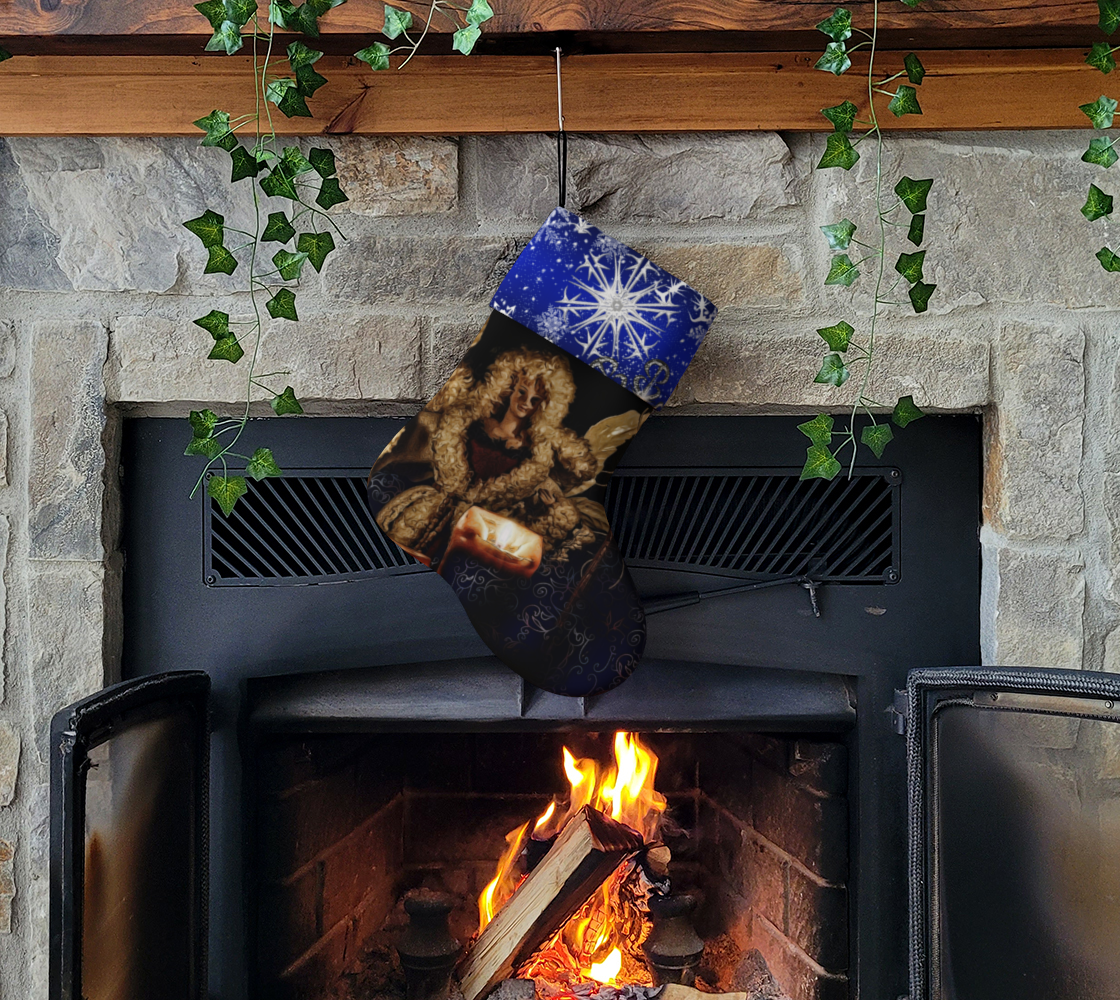 Angel and Candles Holiday Stocking