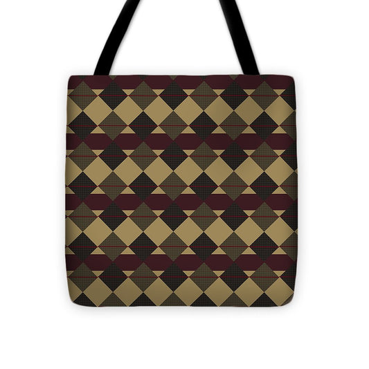 Checkered Brown Plaid - Tote Bag