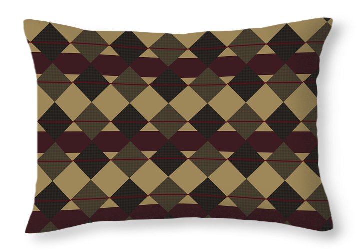 Checkered Brown Plaid - Throw Pillow