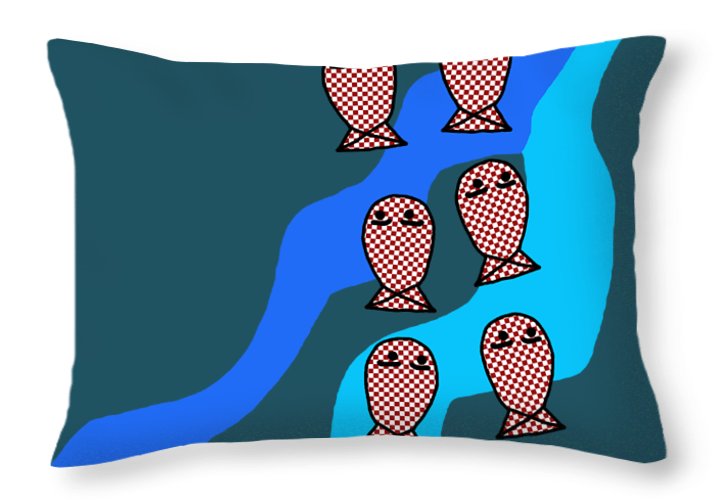 Checkered Fishies - Throw Pillow