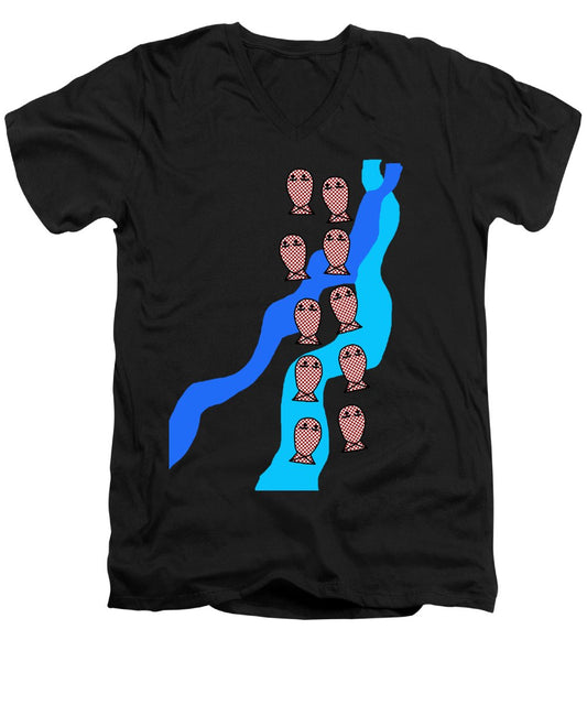 Checkered Fishies - Men's V-Neck T-Shirt