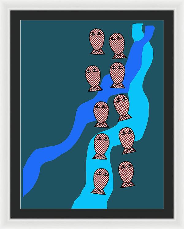 Checkered Fishies - Framed Print