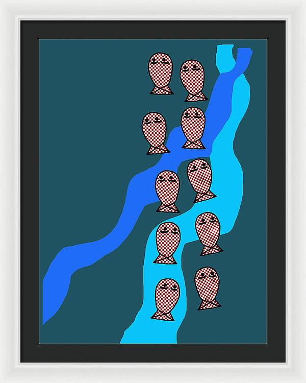 Checkered Fishies - Framed Print