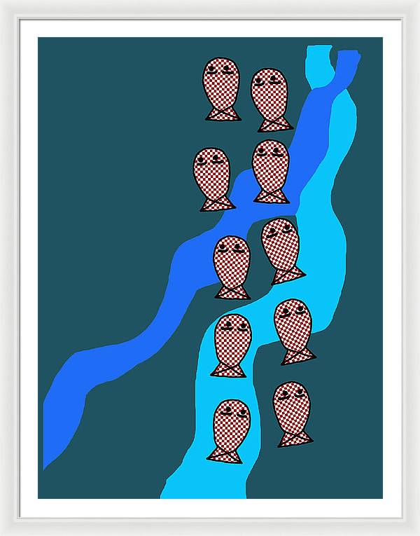 Checkered Fishies - Framed Print