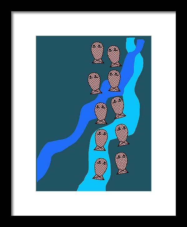 Checkered Fishies - Framed Print