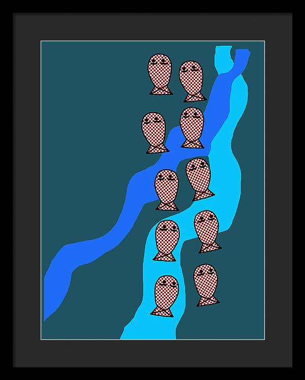 Checkered Fishies - Framed Print