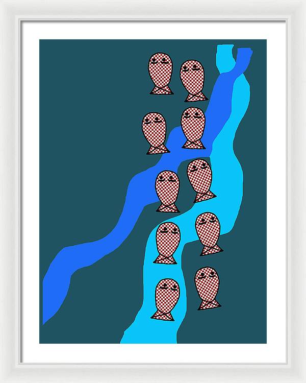 Checkered Fishies - Framed Print